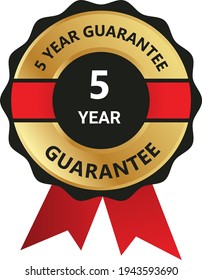 5 year guarantee badge, guarantee certificate, 5 year guarantee logo