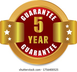 5 Year Guarantee stamp vector logo images, Guarantee vector stock photos, Guarantee vector illustration of logo