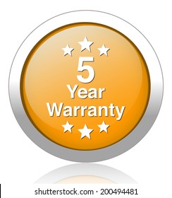 5 year warranty button