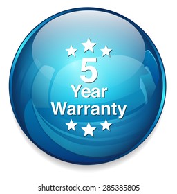 5 year warranty button