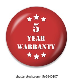5 year warranty button