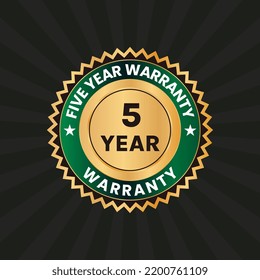 5 year warranty icon, five year warranty logo