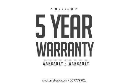 5 year warranty icon vector vintage grunge black guarantee background