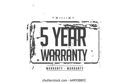 5 year warranty icon vector vintage grunge guarantee 