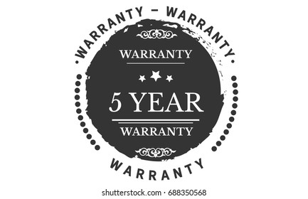 5 year warranty icon vintage rubber stamp guarantee