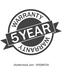 5 year warranty icon,warranty icon on white background,warranty icon vector.