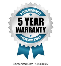 5 year warranty seal blue