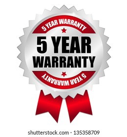 5 Year Warranty Seal Red