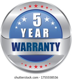 5 Year warranty stamp vector logo images, Warranty vector stock photos, Warranty vector illustration of logo.