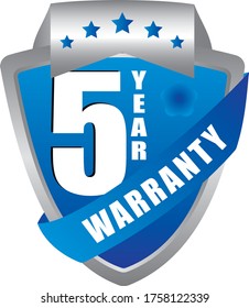5 Year warranty stamp vector logo images, Warranty vector stock photos, Warranty vector illustration of logo.