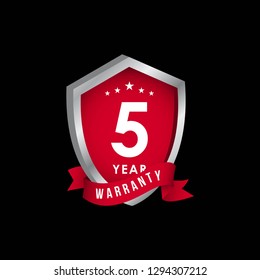 5 Year Warranty Vector Template Design Illustration
