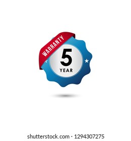 5 Year Warranty Vector Template Design Illustration