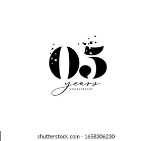 5 years anniversary or birthday celebration design template Vector.