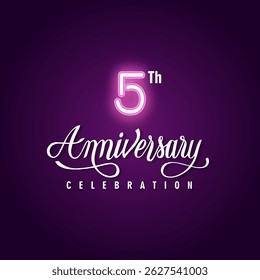 5 years anniversary celebration 3d vector template design illustration