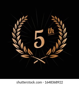 5 years anniversary celebration design template. 5th anniversary logo. Vector and illustration.