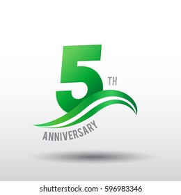 5 Years Anniversary Celebration Design Logo