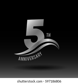 5 Years Anniversary Celebration Design Logo