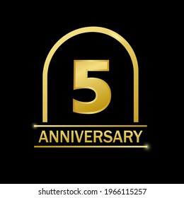 5 years anniversary celebration with elegant golden color and ring for anniversary celebration