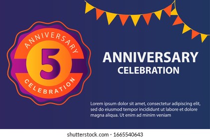 5 years anniversary celebration logo vector template design illustration