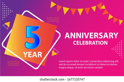 5 years anniversary celebration logo vector template design