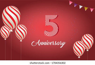 5 years anniversary celebration logo vector template design illustration