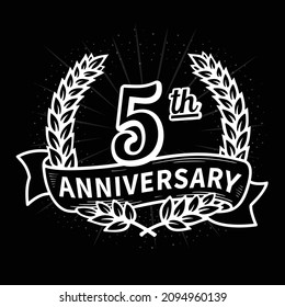 5 years anniversary celebration logotype. 5th anniversary logo. Vector and illustration.
