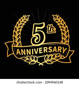 5 years anniversary celebration logotype. 5th anniversary logo. Vector and illustration.
