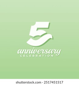 5 Years Anniversary Celebration Number Vector Design Collection