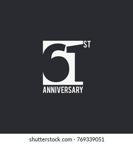 5 Years Anniversary celebration simple design. silhouette number inside white box vector illustration. logo type