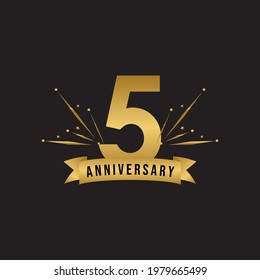 5 years anniversary celebration template for social media post, flyer, banner, poster, greeting cards, or print. Vector Eps10