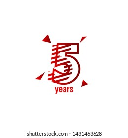 5 years anniversary celebration vector template design illustration