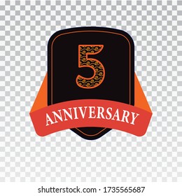 5 Years Anniversary Celebration Vector Template Design Illustration