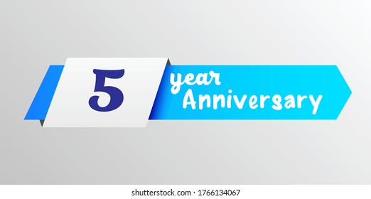 Ilustración de diseño de plantillas vectoriales de celebración de 5 años