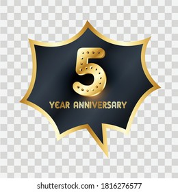 5 Years Anniversary Celebration Vector Template Design Illustration