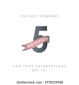 5 Years Anniversary Celebration Vector Template Design Illustration
