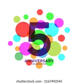 5 Years Anniversary Celebration Vector Template Design Illustration