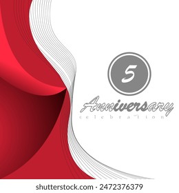 5 years anniversary celebration vector template design illustration