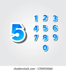 5 Years Anniversary Celebrations Set Number Elegant Vector Template Design Illustration