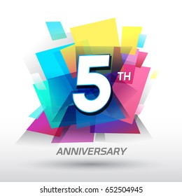3 Years Anniversary Confetti Celebration Background Stock Vector ...