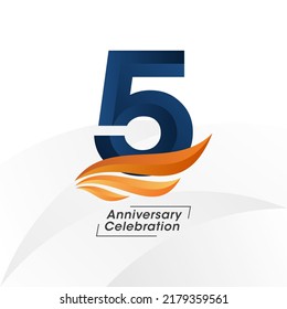 5 years anniversary design template. vector template illustration