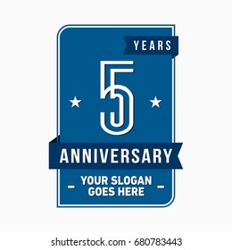 5 years anniversary design template. Vector and illustration.