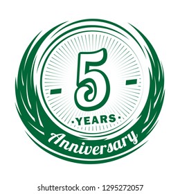5 years anniversary. Elegant anniversary design. 5 years logo.