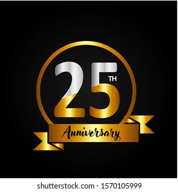 5 Years Anniversary Golden Silver Color Stock Vector (Royalty Free ...