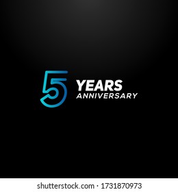 5 Years Anniversary Gradient Number Vector Design