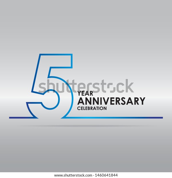 5 Years Anniversary Linked Logotype Blue Stock Vector Royalty Free 1460641844