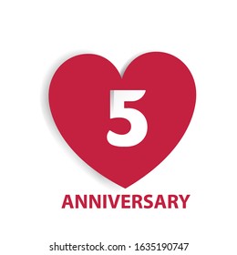 5 Years Anniversary Logo Celebration With Love