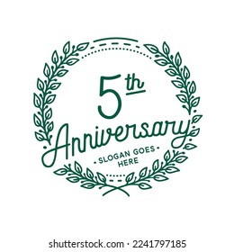 5 years anniversary logo collection. 5th years anniversary celebration hand drawn logotype. Vector and illustration.
