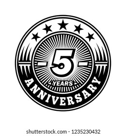 5 years anniversary. Anniversary logo design. Vector and illustration.