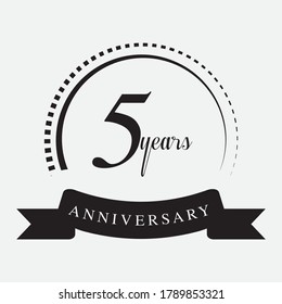 5 Years Anniversary Logo Design Set Stock Vector (Royalty Free ...