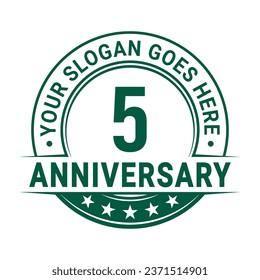 plantilla de diseño de logotipo para 5 años. 5.º aniversario celebrando el logotipo. Vector e ilustración.